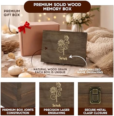 Personalized Birth Flower Memory Box, Birthday Gift for Girls & Teens - Image 6