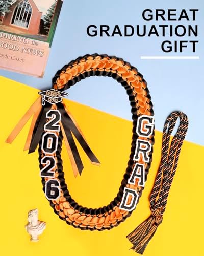 ALKB 2026 Graduation Lei Set - Two-Tone Braided Ribbon with Honor Cord, Unisex Graduation Gift for Graduates, Polyester - Image 7