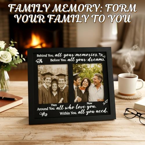 Wenqik Then and Now Graduation Picture Frame, Silver, Classic - Image 6