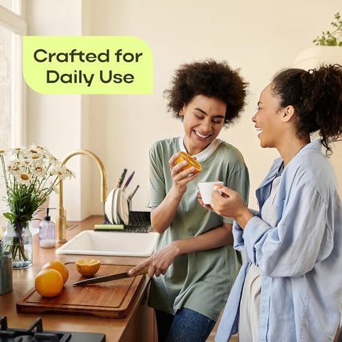 ROYAL CRAFT WOOD Wooden Cutting Board - Bamboo Cutting Boards with Juice Groove - Kitchen Chopping Board for Meat Cheese and Vegetables, Heavy Duty Serving Tray w/Handles, 13” x 17” - Image 7