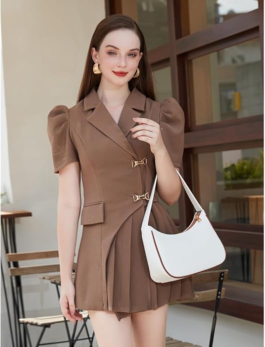 Shoulder Bags for Women, Cute Hobo Tote Handbag Mini Clutch Purse with Zipper Closure