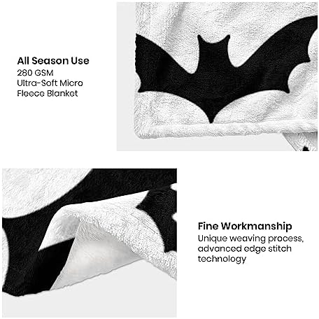Halloween Bat Throw Blanket Super Soft Warm Bed Blankets for Couch Bedroom Sofa Office Car, All Season Cozy Flannel Fuzzy Blanket for Girls Boys Adults, 30"X40" - Image 7