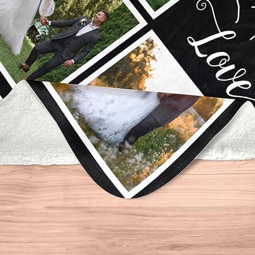 Personalized Couple Gifts for Boyfriends Girlfriends, Custom Blankets with Photos, Personalized Blanket with Photos & Text, Personalized Photo Blankets, Personalized Gifts for Valentines, Anniversary - Image 7