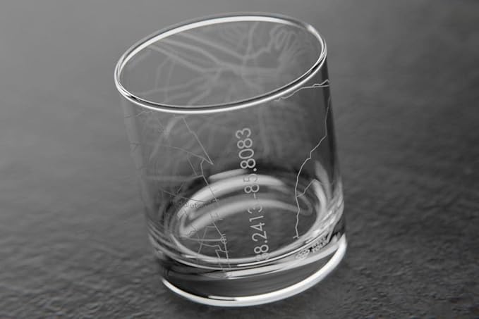 Well Told Engraved Louisville Kentucky Map Rocks Glass, Old Fashioned Whiskey Glass (11 oz, Clear) Etched Whiskey Glass, Gifts For Whiskey Lovers