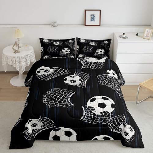 Erosebridal Soccer Kids Comforter Set | Football Themed Bedding Full Size Soccer Ball Down Comforter Sports Duvet Set for Bedroom - Image 7