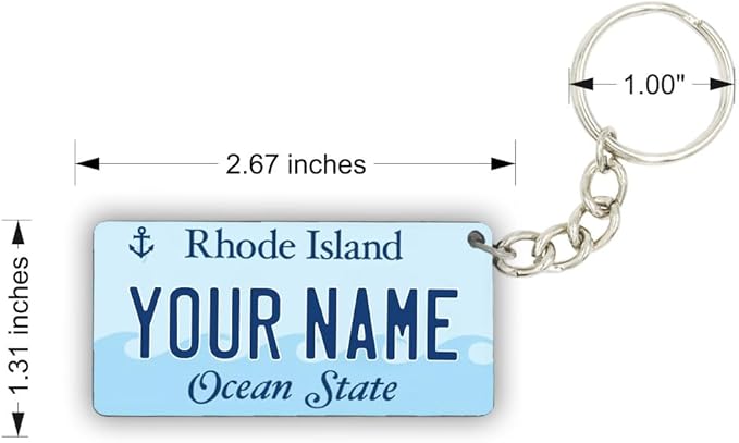 License Plate Keychain - Personalized - All States Multicolor