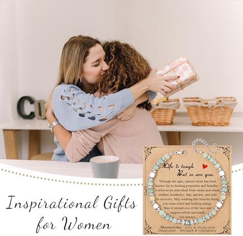 Gifts for Women Moonstone Bracelet, Amazonite Imperial Jasper Bracelets - Image 7