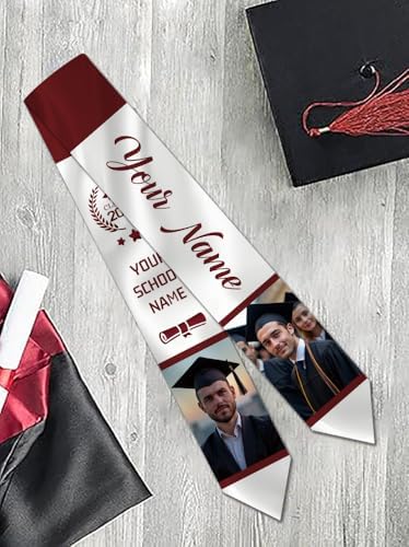 Dicodes Custom Graduation Stole Class of 2026 Personalized Graduation Sash Graduation Gift and Keepsake with Photo Text - Image 7