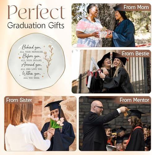 OASSIE Graduation Gifts for Women Her - 4"x4" Ceramic Jewelry Dish Tray - Image 6