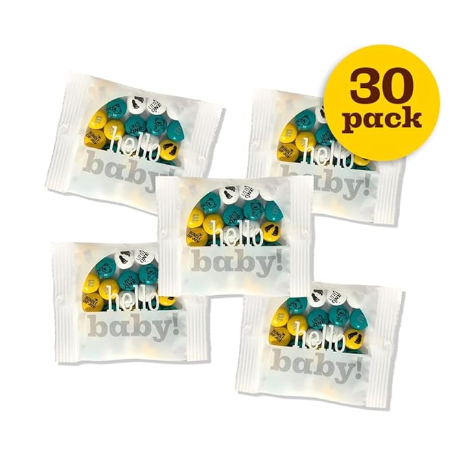 M&M’S Baby Shower Party Favors, Pre-Designed and Perfect for Baby Shower Guests, Baby Announcements, Reveal Parties, Set of 30 Favors