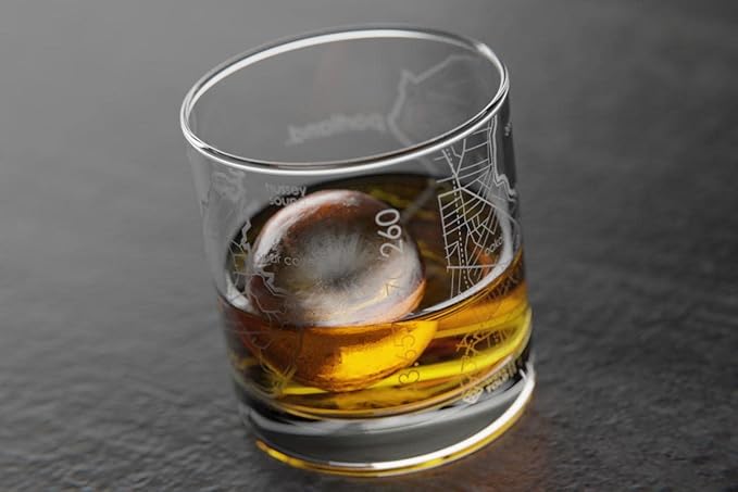 Well Told Engraved Portland Maine Map Rocks Glass, Old Fashioned Whiskey Glass (11 oz, Clear) Etched Whiskey Glass, Gifts For Whiskey Lovers