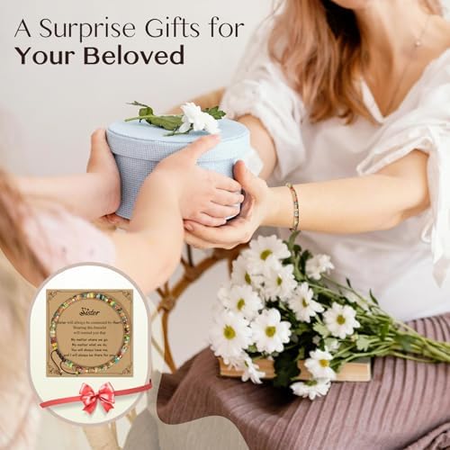 Inspirational Christmas Bracelet Gifts for Women: Healing Natural Stone Bracelet - Thinking of You Get Well Soon Birthday Gifts for Friend Sister Bestie BFF - Image 6