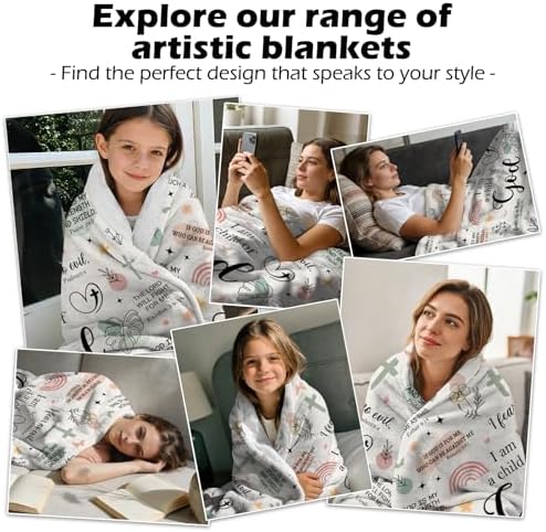 Christian Gifts for Women - I Am a Child of God Blanket 60"x50", Inspirational Religious Birthday Gifts for Women Mom Sister Friends, Christmas Baptism Catholic Spiritual Jesus Faith Bible Prayer - Image 7