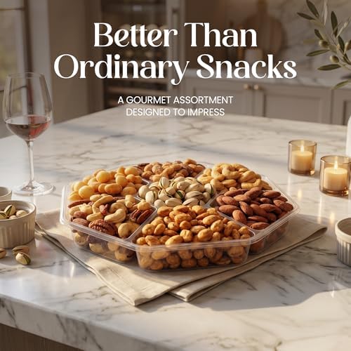 Nuts Gift Tray, Gourmet Mixed Nuts Assortment With Sweet And Roasted Salted Varieties, Ready To Serve Snack Gift Box For Mom, Family And Thank You Occasions - Image 7