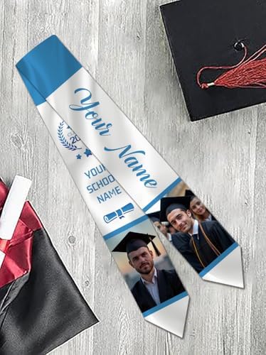 Dicodes Custom Graduation Stole Class of 2026 Personalized Graduation Sash Graduation Gift and Keepsake with Photo Text - Image 7