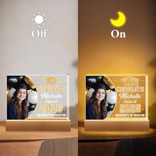 Hyturtle Personalized Graduation Night Light - Custom Night Light with Picture - Senior 2026 Graduation Gifts Her Him - Graduation Plaque Inspirational College Grad Gifts for Daughter from Mom - Image 6