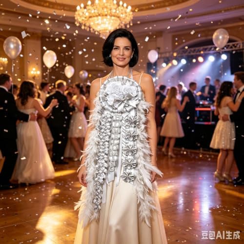 31'' Advanced Large Homecoming Mum Supplies Luxury Silk Homecoming Mum Flower with White Feather Silver Glitter Satin Ribbon Senior Night Back to School Week Party Decor - Image 6