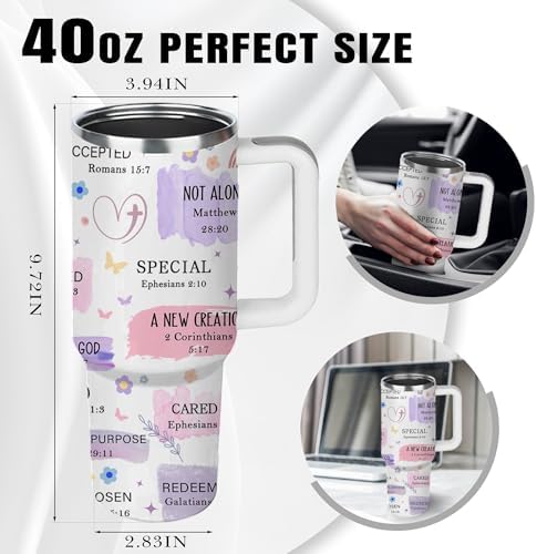 Christian Gifts for Women, 40 oz God Says You Are Tumbler with Handle, Inspirational Religious Birthday Gifts for Faith Cup, Christian Spiritual Catholic Jesus Bible Pastor Prayer Gifts for Christmas - Image 7