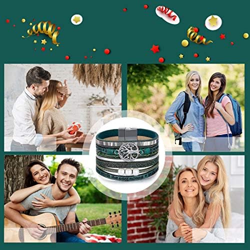 Desimtion Leather Wrap Bracelets for Women, Hidden Inspirational Message - Image 6