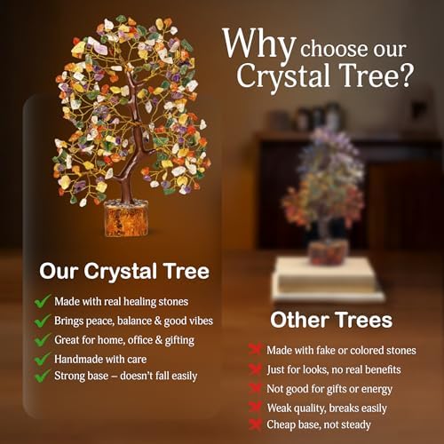 YATSKIA Mix Chakra Crystal Tree | Chakra Tree of Life | Spiritual Gifts | Crystals and Gemstones | Birthday Gifts for Women | Office Decor for Women | 10 Inch 300 Beads - Image 6