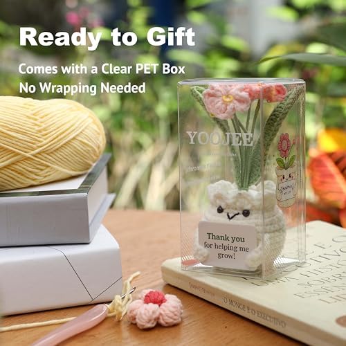 Teacher Gifts for Women, Helping Me Grow Crochet Flower Pot - Image 6