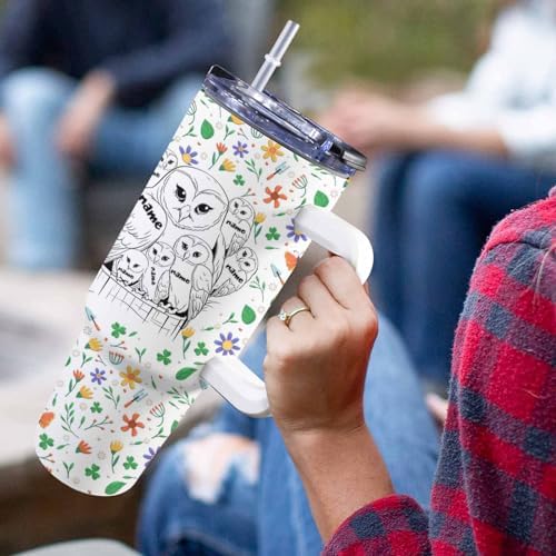 Gifts for Mom from Daughter Son, Personalized Mama Bear Tumbler with Handle and Straw, Custom Mom Coffee Tumbler with Kids Names, Personalized Mothers Day Gift for Women, Her, New Mom, Grandma - Image 5
