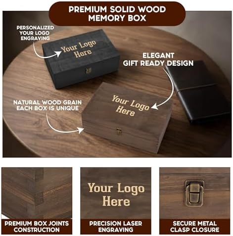 Custom Logo Wooden Keepsake Box, Engraved Memory Chest for Corporate Gifts - Image 6