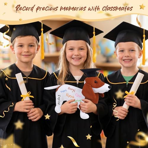 Blank Dachshund with Graduation Cap Toys Class of 2026 Plush Stuffed Teddy Bear Animal Dog Graduation Cap and Gown with Greeting Card and Bag for Graduation Day Gift(Dachshund B) - Image 7