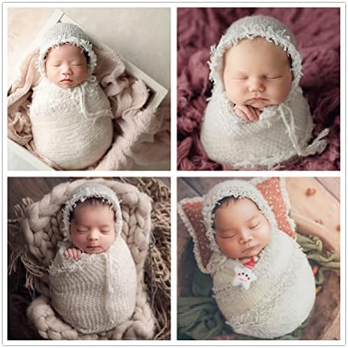Baby Photography Props Luxurious Lace Hat with Blanket (White) - Image 4