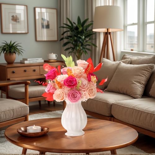 Lovenfold Flowers for Delivery Birthday Flowers Gift for Her,Preserved Flowers Bouquet 12 Roses Mixed Bouquet,Rose Gifts for Women Mom Grandma(Mixed 12 Champagne Roses) - Image 7