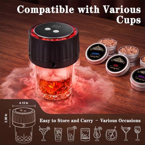 Electric Whiskey Smoker Kit with 6 Wood Chips - Whisky Gifts for Men - Image 7