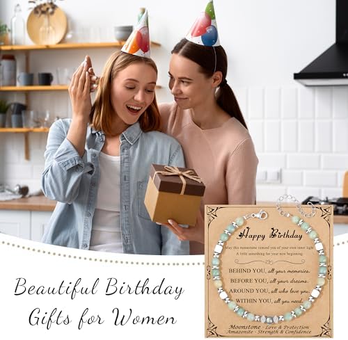 Gifts for Women Moonstone Bracelet, Amazonite Imperial Jasper Bracelets - Image 7