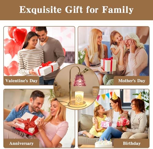 GEEZO Fragrance Candle Warmer Lamp,Electric Candle Warmer with Timer & Dimmer,Mom Christmas Birthday Gifts for Women, House Warming Gifts New Home Bedroom Decor - Image 6