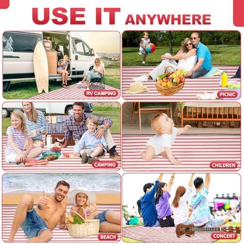 G GOOD GAIN Waterproof Picnic Blankets Outdoor Machine Washable, Apple - Image 7