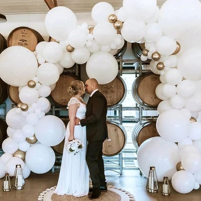 Bezente White Giant Balloons 36 Inch - 8 Pack Jumbo White Balloons Large Round Latex Balloons for Photo Shoot Birthday Bridal Shower Wedding Party Decorations