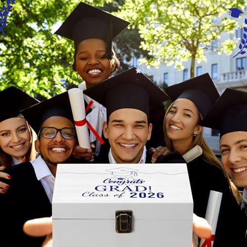 Graduation Memory Keepsake Box with Photo Custom 2026 Large Grad Card Box with Customized Picture Gift for Him Her for Graduate Grad High School Party(Blue,Classic) - Image 6