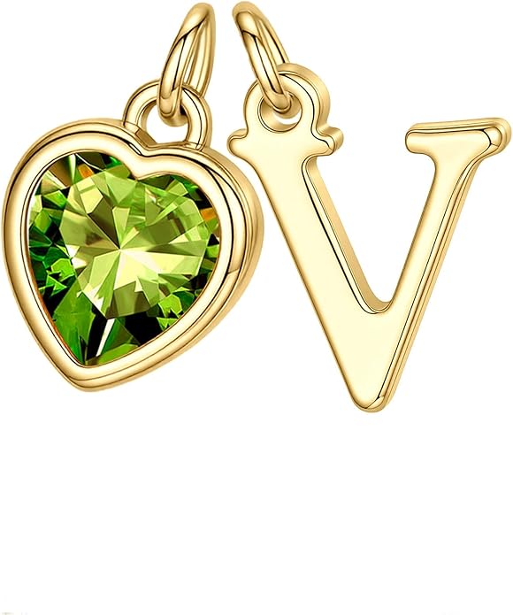 Turandoss Valentines Day Gifts for Her Trendy, Dainty 14K Gold Plated Initial A-Z Heart Birthstone Pendant Necklace Personalized Bridesmaid Birthday Valentines Jewelry Gifts for Women Girls