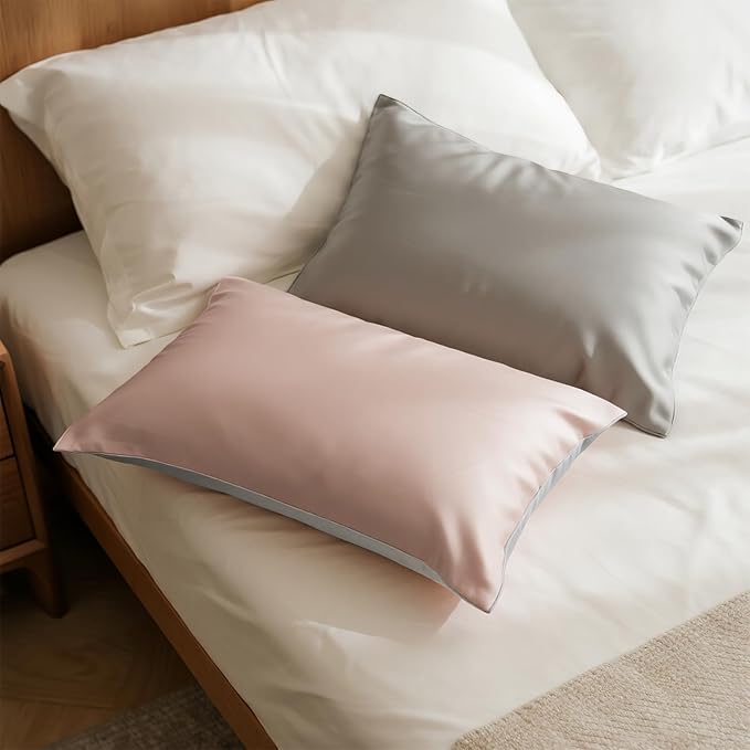 Mulberry Silk Pillowcase for Hair and Skin, Luxury Double Sided Pure Silk Pillowcase, 29x19 Inches, 1Pc (Pink)