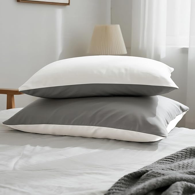 Mulberry Silk Pillowcase for Hair and Skin, Luxury Double Sided Pure Silk Pillowcase, 29x19 Inches, 1Pc (White)