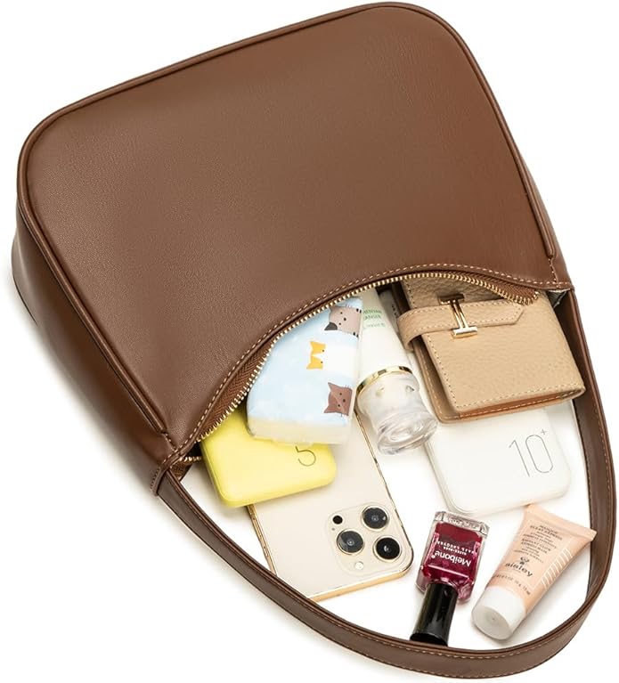 Shoulder Bags for Women, Cute Hobo Tote Handbag Mini Clutch Purse with Zipper Closure