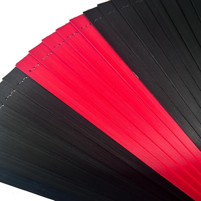 Hand Fan for Vintage Japanese Bamboo Silk Elegant for Dance Music Festival Wedding Church Decoration Party (Blackred, Medium)