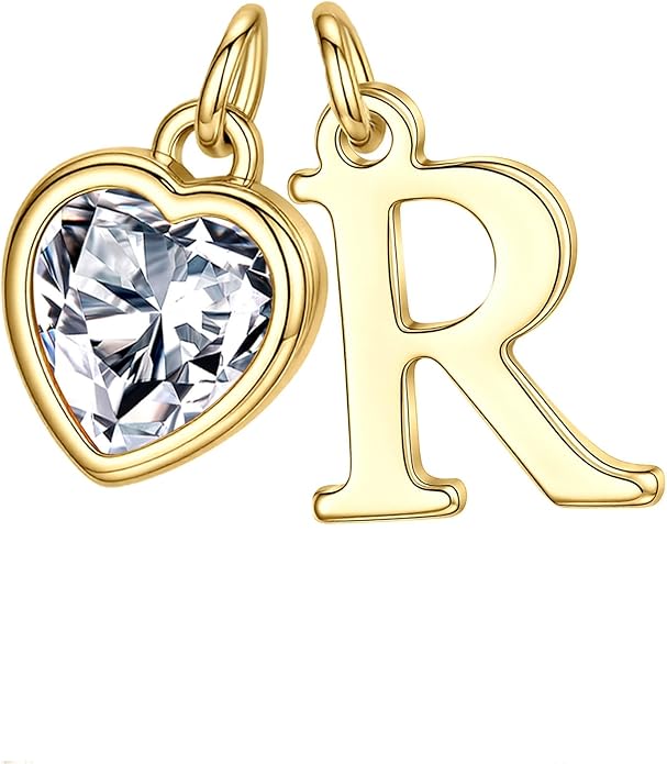 Turandoss Valentines Day Gifts for Her Trendy, Dainty 14K Gold Plated Initial A-Z Heart Birthstone Pendant Necklace Personalized Bridesmaid Birthday Valentines Jewelry Gifts for Women Girls
