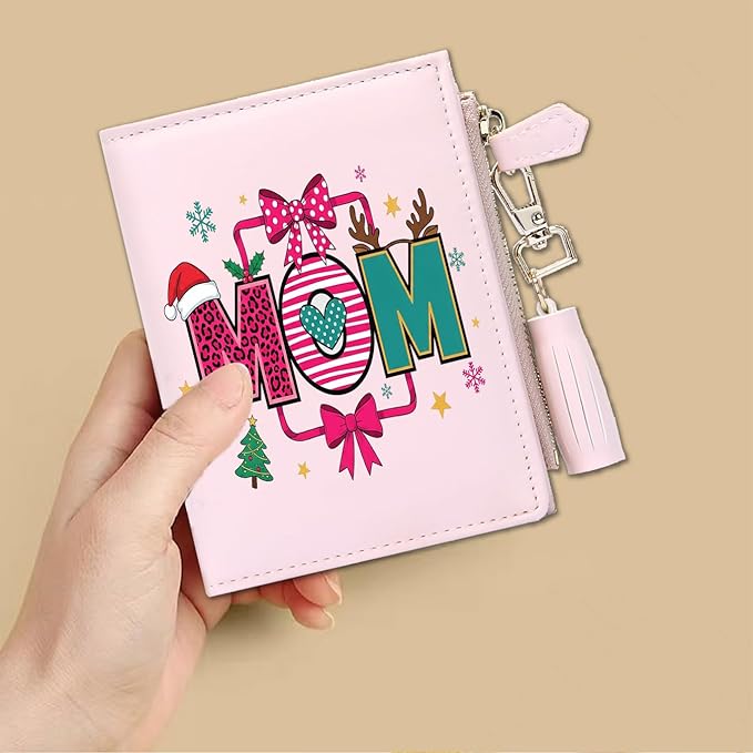 GEEAD Custom Design Small Wallets for Women Bifold Slim Coin Purse Zipper ID Card Holder for Christmas