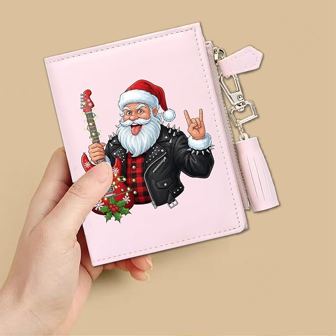 GEEAD Custom Design Small Wallets for Women Bifold Slim Coin Purse Zipper ID Card Holder for Christmas