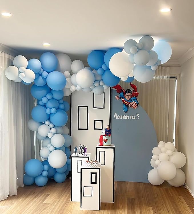 Bezente Blue Balloons 18 Inch - 30 Pack Large Thick Light Blue Balloons Big Round Blue Latex Balloons for Birthday Wedding Bridal Shower Gender Reveal Party Decorations