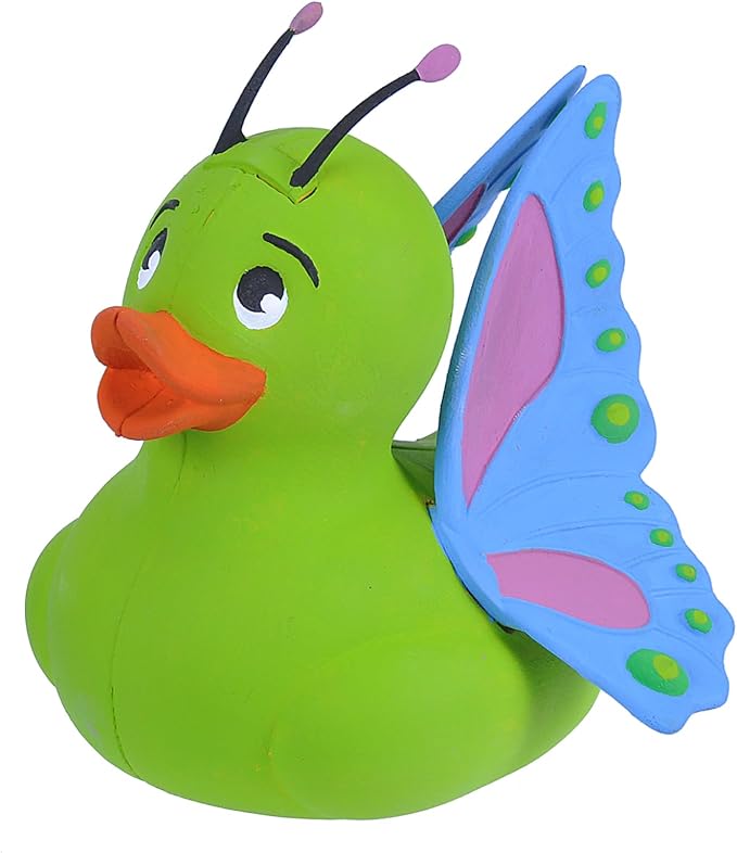 Wild Republic Rubber Duck, Butterfly, Gift for Kids, Great Gift for Kids and Adults, 4 inches