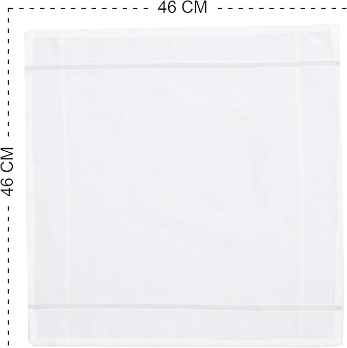 Caruso Italy Men's Premium 100% Pure Cotton Handkerchief Colored Border - (46x46 cm)