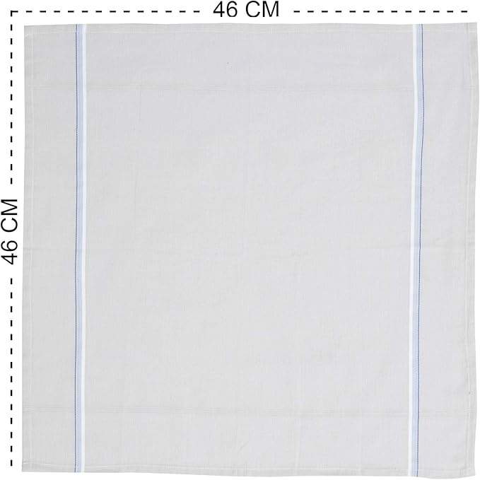 Caruso Italy Men's Premium 100% Pure Cotton Handkerchief Colored Border - (46x46 cm)