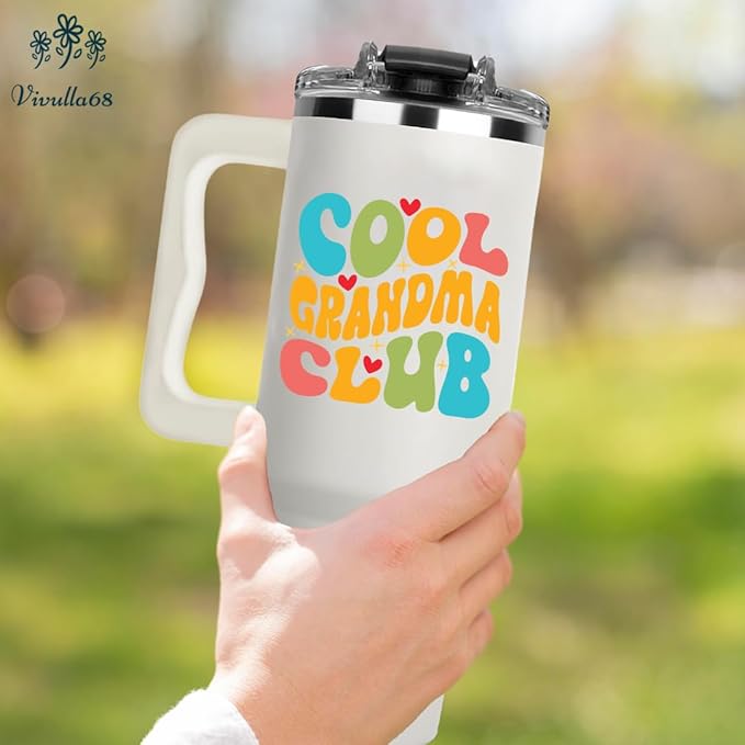 Christmas Gifts for Grandma, Cool Grandma Club Tumbler 40Oz - Grandmother Coffee Mugs, Gifts Ideas for Grandmas, Grammy, Granny, Nana, Gigi, Mimi, Mamaw - Grandmother Birthday Gift, Grandmy Cup