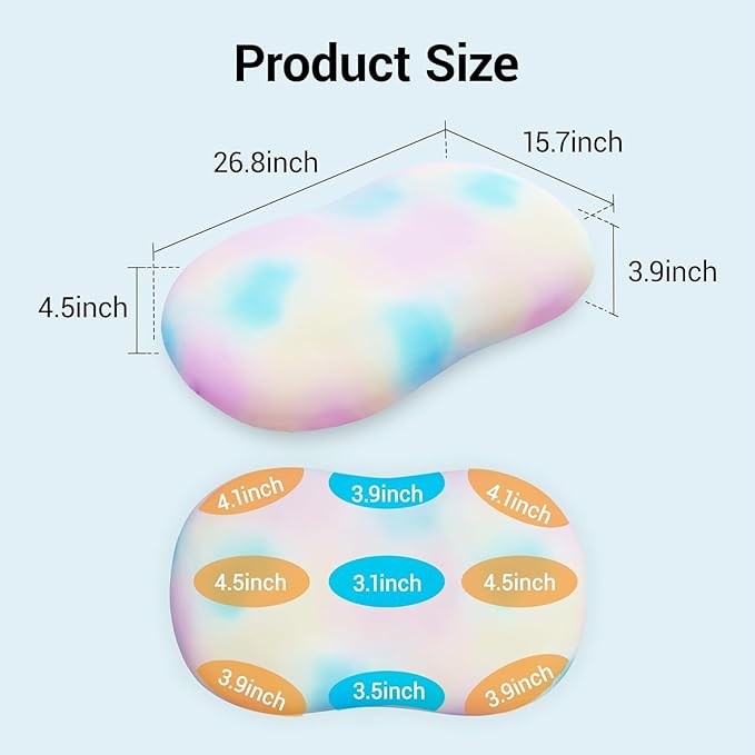 AIRSKY Soft Memory Foam Pillows,Side Sleeper Pillow, Cooling Neck Pillow for Sleeping, CertiPUR-US Certified, Odorless, Deep Sleep Pillow, Dreamers Relief,Low-Profile Edition,M1 (Colorful)